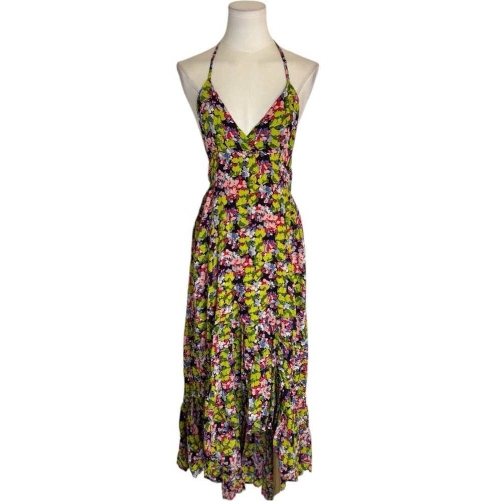 FREE PEOPLE FP One Halter Floral Dress Size 4 Garden party Spring Summer Boho